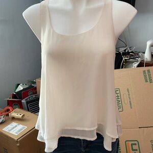 About A Girl Cream Asymmetrical Tank Top